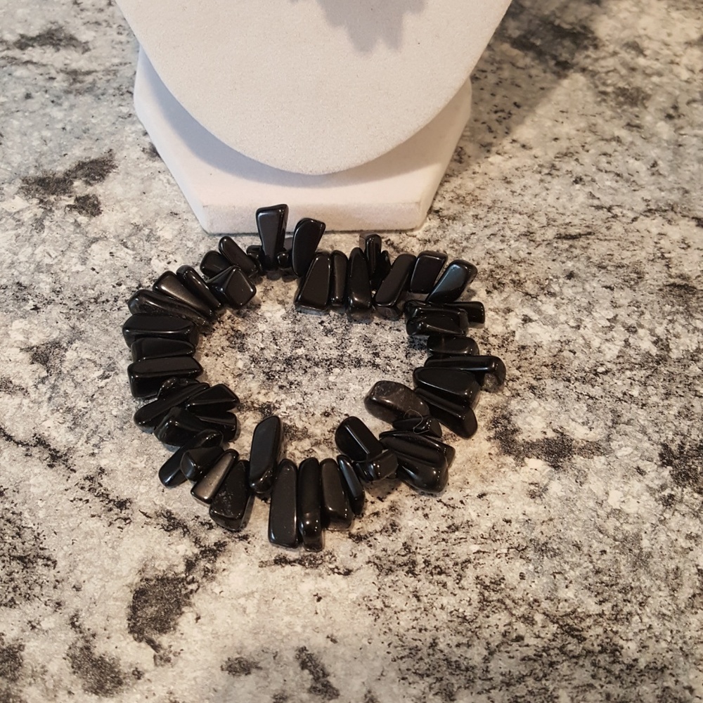 Multi Stranded Black Obsidian Stone Necklace And … - image 7